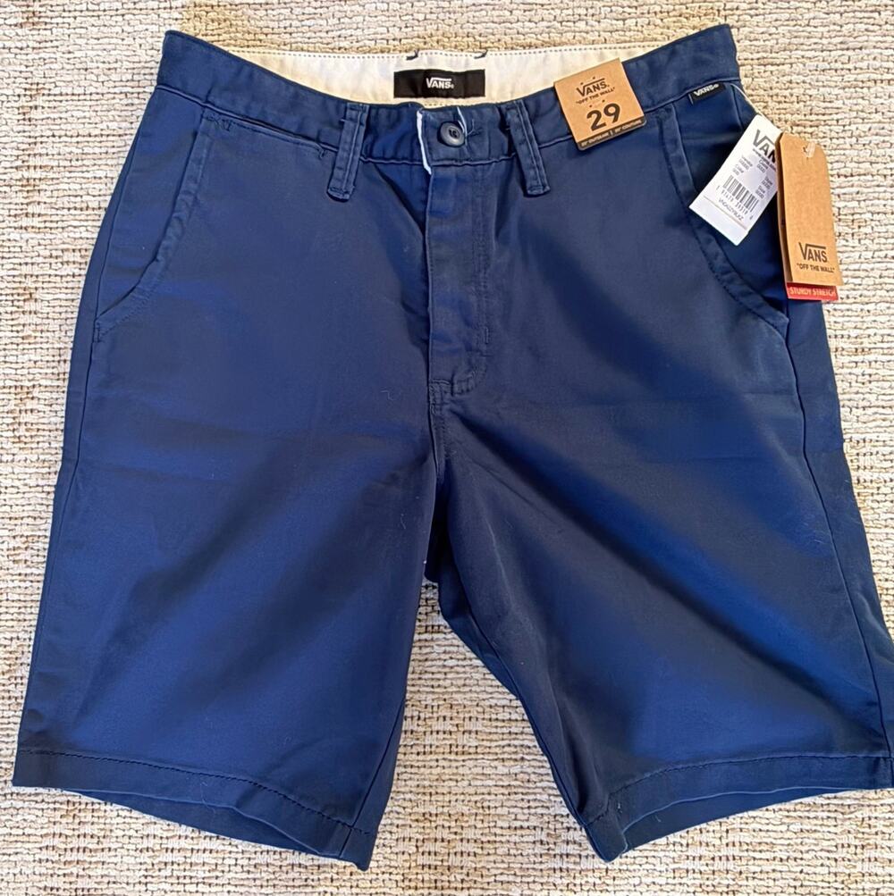 Vans Authentic Stretch Chino Shorts Size 29 Blue